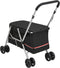 vidaXL - Hondenwagen - inklapbaar - 100x49x96 - cm - linnenstof - zwart