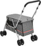 vidaXL - Hondenwagen - inklapbaar - 100x49x96 - cm - linnenstof - grijs