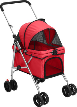 vidaXL - Hondenwagen - inklapbaar - 76x50x100 - cm - oxford - stof - rood