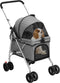 vidaXL - Hondenwagen - inklapbaar - 76x50x100 - cm - oxford - stof - grijs