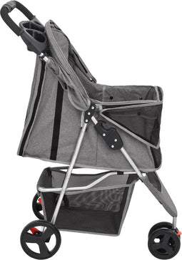 vidaXL - Hondenwagen - inklapbaar - 80x46x98 - cm - oxford - stof - grijs