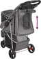 vidaXL - Hondenwagen - inklapbaar - 80x46x98 - cm - oxford - stof - grijs