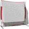 vidaXL - Honkbalnet - draagbaar - 215x107x216 - cm - polyester - zwart - en - rood