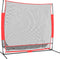 vidaXL - Honkbalnet - draagbaar - 215x107x216 - cm - polyester - zwart - en - rood