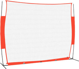vidaXL - Honkbalnet - draagbaar - 369x107x271 - cm - staal - polyester - rood - zwart