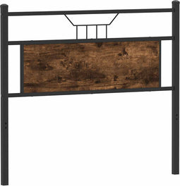 vidaXL - Hoofdbord - 100 - cm - bewerkt - hout - en - staal - gerookt - eikenkleurig