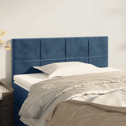 vidaXL - Hoofdbord - 100x5x78/88 - cm - fluweel - donkerblauw