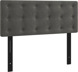 vidaXL - Hoofdbord - 100x5x78/88 - cm - fluweel - donkergrijs