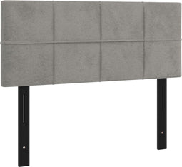 vidaXL - Hoofdbord - 100x5x78/88 - cm - fluweel - lichtgrijs
