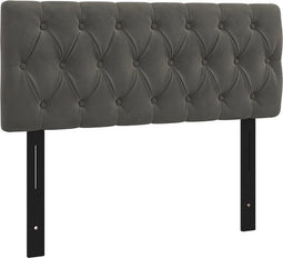 vidaXL - Hoofdbord - 100x7x78/88 - cm - fluweel - donkergrijs