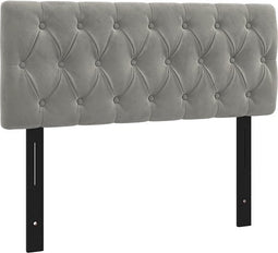 vidaXL - Hoofdbord - 100x7x78/88 - cm - fluweel - lichtgrijs