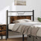 vidaXL - Hoofdbord - 107 - cm - bewerkt - hout - en - staal - gerookt - eikenkleurig