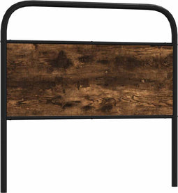 vidaXL - Hoofdbord - 107 - cm - staal - en - bewerkt - hout - gerookt - eikenkleurig