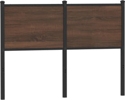 vidaXL - Hoofdbord - 120 - cm - bewerkt - hout - en - staal - bruin - eikenkleurig