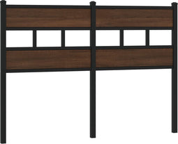 vidaXL - Hoofdbord - 120 - cm - bewerkt - hout - en - staal - bruin - eikenkleurig
