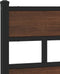 vidaXL - Hoofdbord - 120 - cm - bewerkt - hout - en - staal - bruin - eikenkleurig