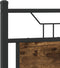vidaXL - Hoofdbord - 120 - cm - bewerkt - hout - en - staal - gerookt - eikenkleurig