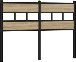 vidaXL - Hoofdbord - 120 - cm - ijzer - en - bewerkt - hout - sonoma - eikenkleurig