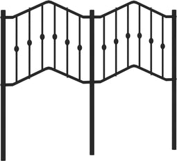 vidaXL - Hoofdbord - 120 - cm - metaal - zwart
