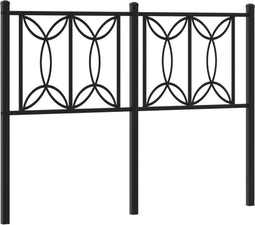vidaXL - Hoofdbord - 120 - cm - metaal - zwart