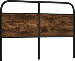 vidaXL - Hoofdbord - 120 - cm - staal - en - bewerkt - hout - gerookt - eikenkleurig