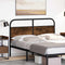vidaXL - Hoofdbord - 120 - cm - staal - en - bewerkt - hout - gerookt - eikenkleurig