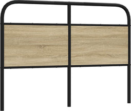 vidaXL - Hoofdbord - 120 - cm - staal - en - bewerkt - hout - sonoma - eikenkleurig