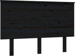 vidaXL - Hoofdbord - 124x6x82,5 - cm - massief - grenenhout - zwart