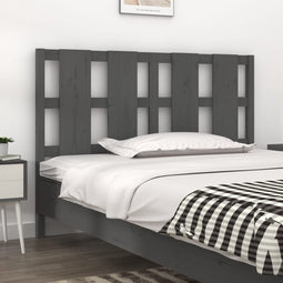 vidaXL - Hoofdbord - 125,5x4x100 - cm - massief - grenenhout - grijs