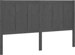vidaXL - Hoofdbord - 125,5x4x100 - cm - massief - grenenhout - grijs