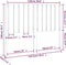 vidaXL - Hoofdbord - 125,5x4x100 - cm - massief - grenenhout - grijs