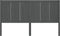 vidaXL - Hoofdbord - 125,5x4x100 - cm - massief - grenenhout - grijs