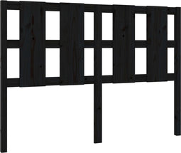 vidaXL - Hoofdbord - 125,5x4x100 - cm - massief - grenenhout - zwart
