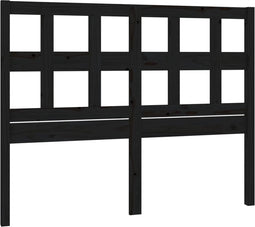 vidaXL - Hoofdbord - 125,5x4x100 - cm - massief - grenenhout - zwart