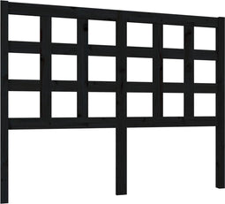 vidaXL - Hoofdbord - 125,5x4x100 - cm - massief - grenenhout - zwart