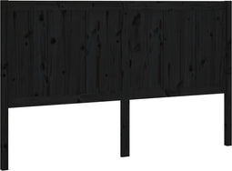 vidaXL - Hoofdbord - 125,5x4x100 - cm - massief - grenenhout - zwart