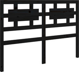 vidaXL - Hoofdbord - 125,5x4x100 - cm - massief - grenenhout - zwart