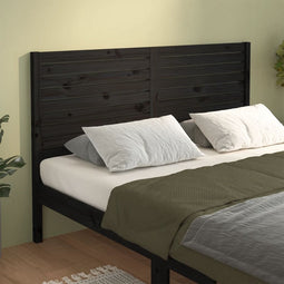 vidaXL - Hoofdbord - 126x4x100 - cm - massief - grenenhout - zwart