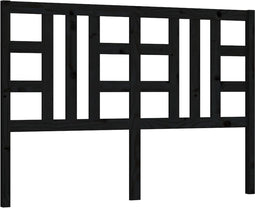 vidaXL - Hoofdbord - 126x4x100 - cm - massief - grenenhout - zwart