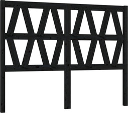 vidaXL - Hoofdbord - 126x4x100 - cm - massief - grenenhout - zwart