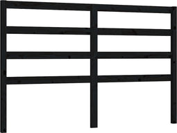 vidaXL - Hoofdbord - 126x4x100 - cm - massief - grenenhout - zwart