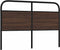 vidaXL - Hoofdbord - 135 - cm - bewerkt - hout - en - staal - bruin - eikenkleurig