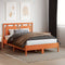 vidaXL - Hoofdbord - 135 - cm - massief - grenenhout - wasbruin