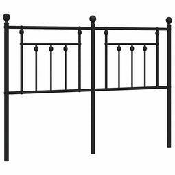 vidaXL - Hoofdbord - 135 - cm - metaal - zwart