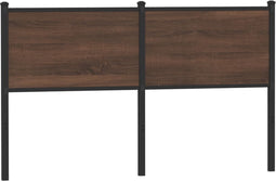 vidaXL - Hoofdbord - 140 - cm - bewerkt - hout - en - staal - bruin - eikenkleurig