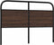 vidaXL - Hoofdbord - 140 - cm - bewerkt - hout - en - staal - bruin - eikenkleurig