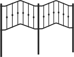 vidaXL - Hoofdbord - 140 - cm - metaal - zwart