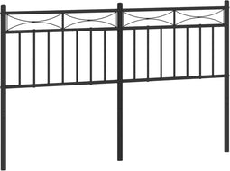 vidaXL - Hoofdbord - 140 - cm - metaal - zwart
