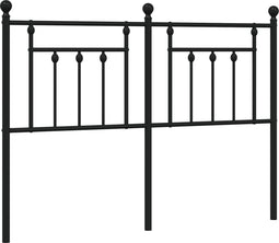vidaXL - Hoofdbord - 140 - cm - metaal - zwart