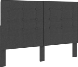 vidaXL - Hoofdbord - 140x200 - cm - getuft - stof - donkergrijs